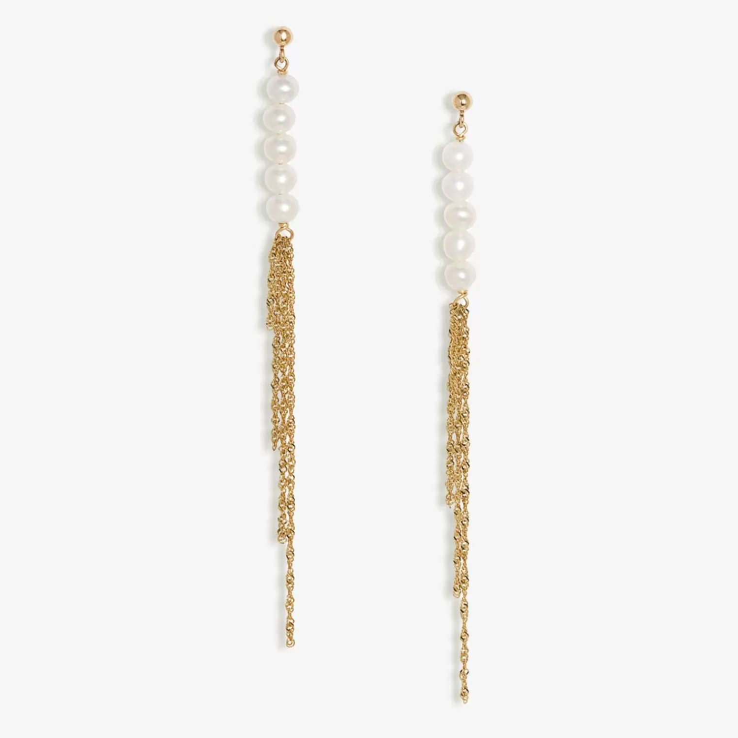 The Alkemistry Poppy Finch 14Ct Yellow Gold Pearl Tassel Earrings (Pair) Store