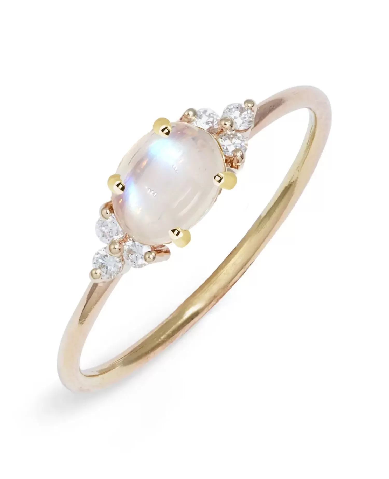 The Alkemistry Poppy Finch - 14Ct Gold, Moonstone Diamond Ring Online