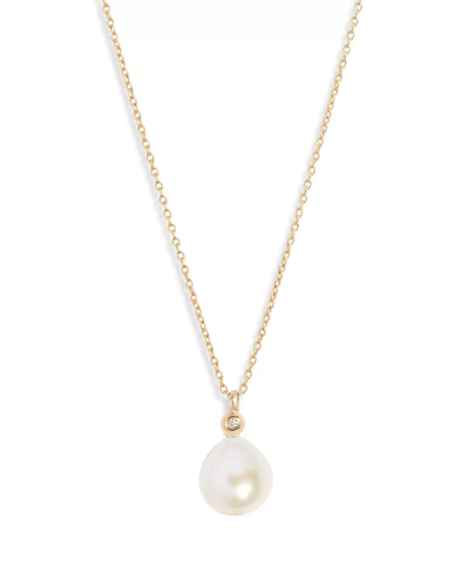 The Alkemistry Poppy Finch - 14Ct Gold, Oval Pearl Diamond Dome Necklace Discount