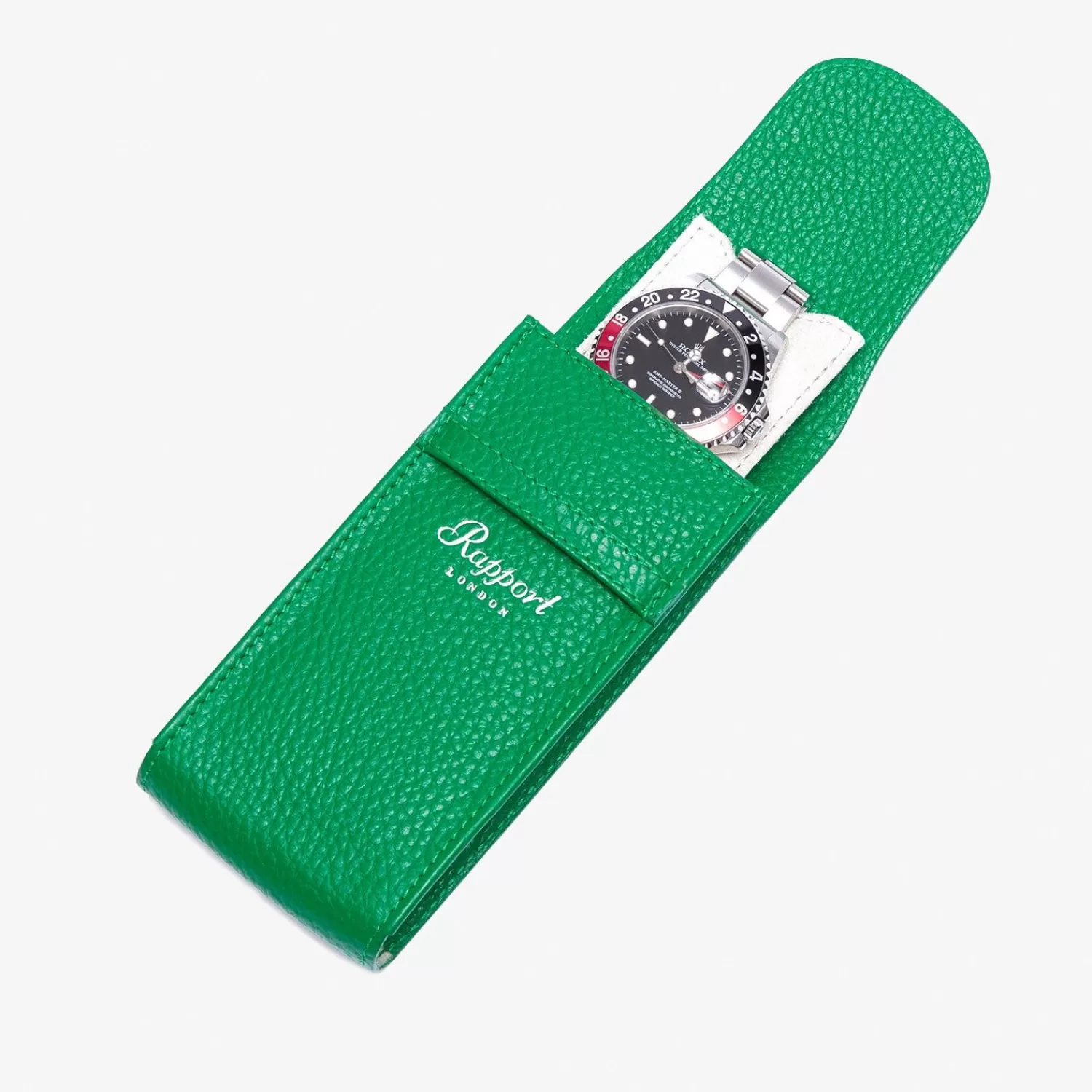 The Alkemistry Rapport Portobello Leather Single Watch Pouch - Green Fashion