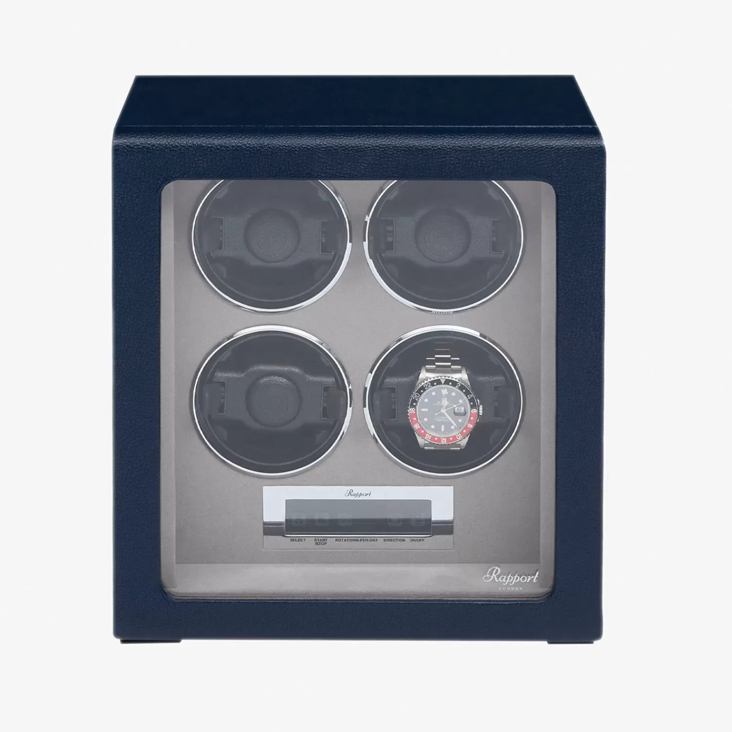 The Alkemistry Rapport Quantum Quad Watch Winder - Navy New