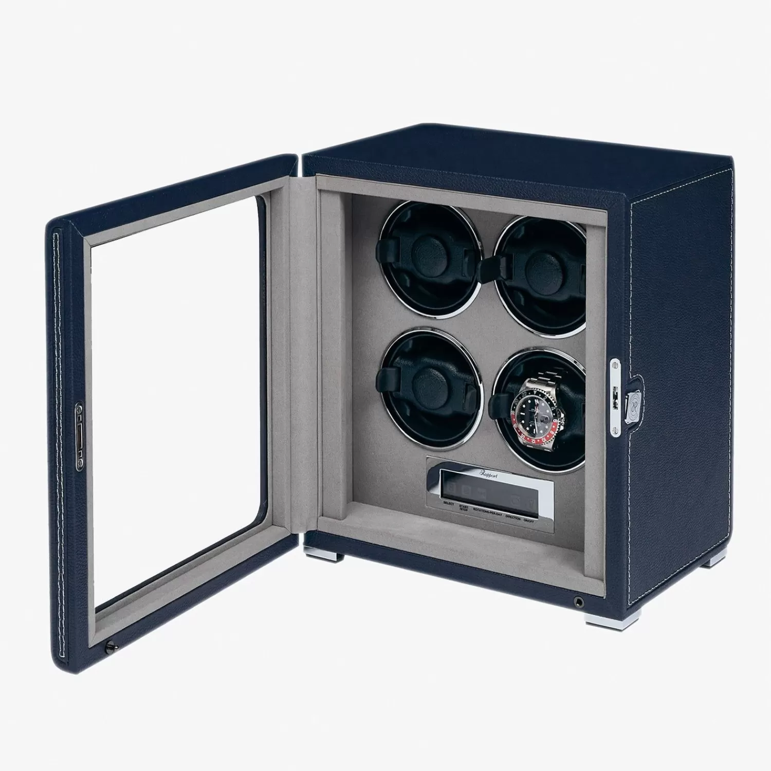 The Alkemistry Rapport Quantum Quad Watch Winder - Navy New