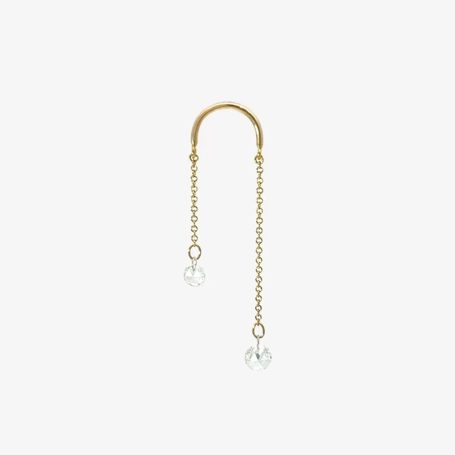 The Alkemistry Suncatcher - 18Ct Gold, Asymmetric Double Diamond Drop Earring (Single) Discount