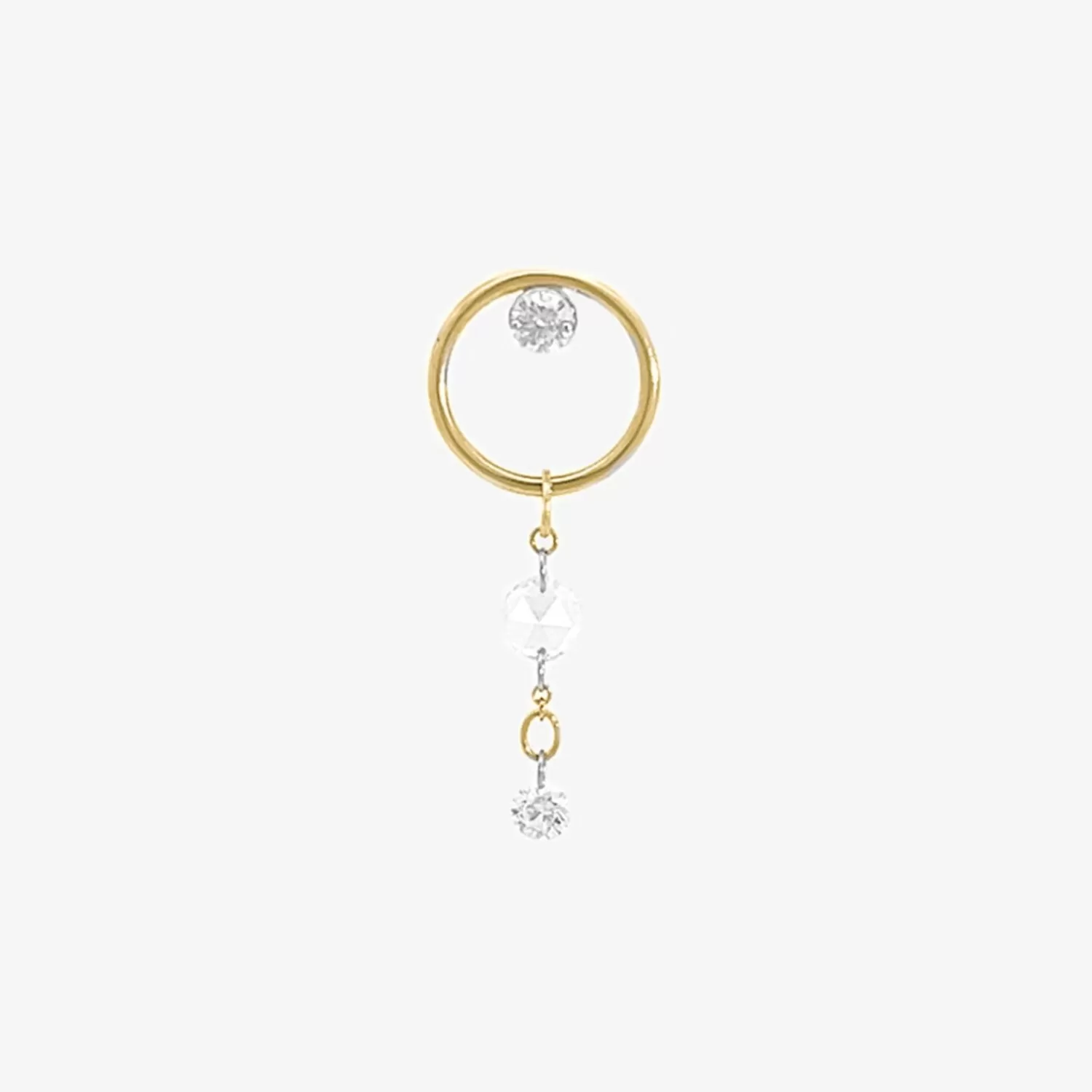 The Alkemistry Suncatcher - 18Ct Gold, Double Diamond Drop Earring (Single) Discount