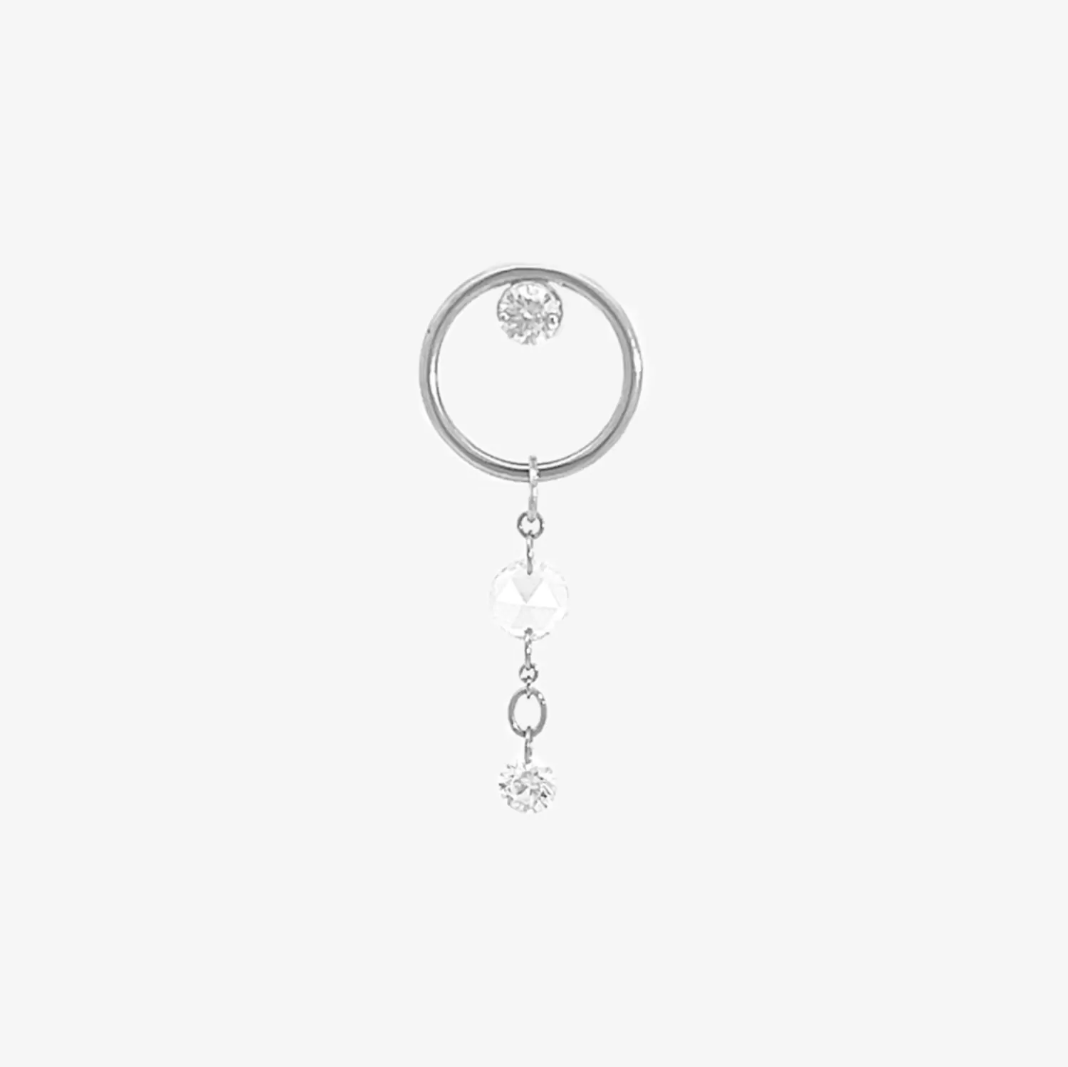 The Alkemistry Suncatcher - 18Ct Gold, Double Diamond Drop Earring (Single) Fashion