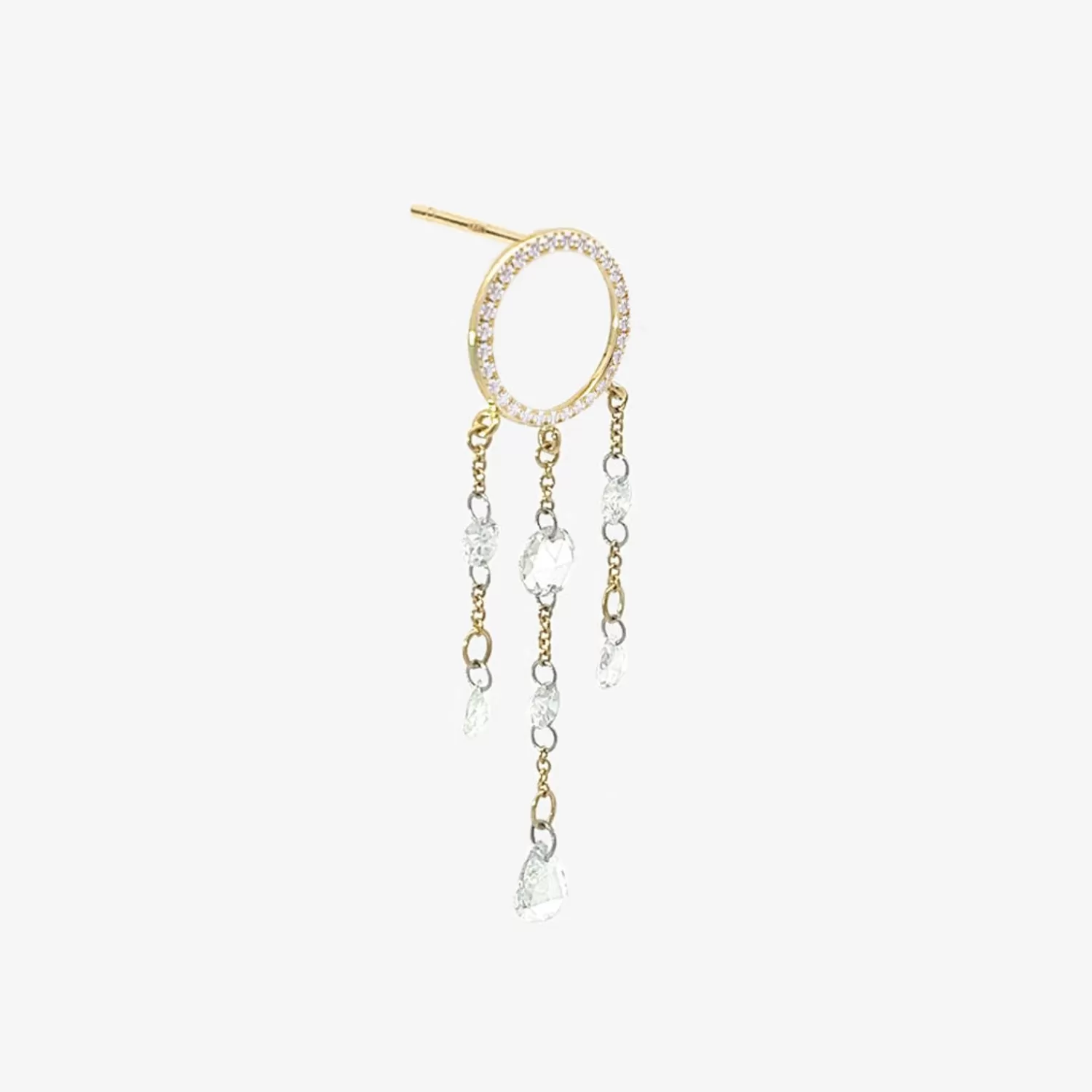 The Alkemistry Suncatcher - 18Ct Gold, Large Diamond Pave Chandelier Earring (Single) Cheap