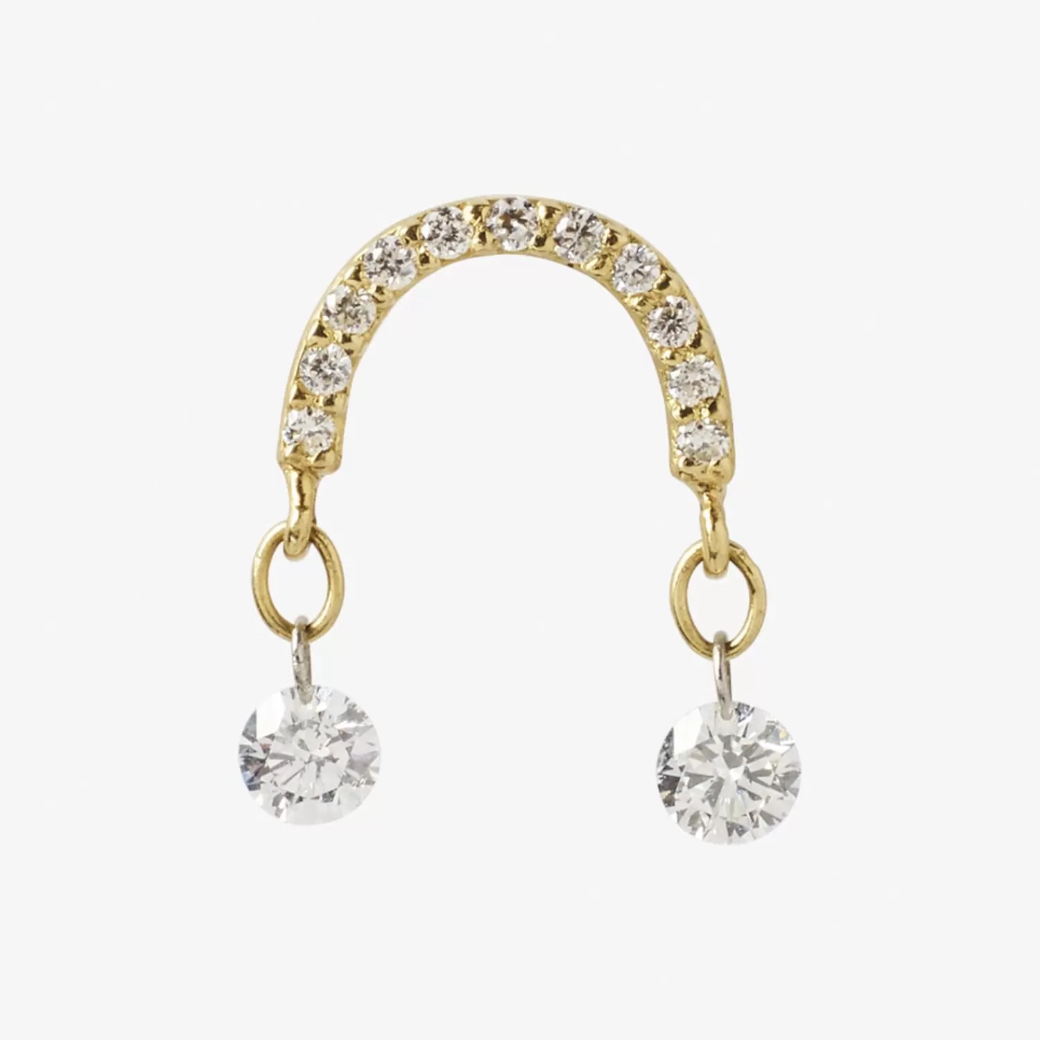 The Alkemistry Suncatcher - 18Ct Gold, Pave Arch Double Diamond Earring (Single) Best Sale