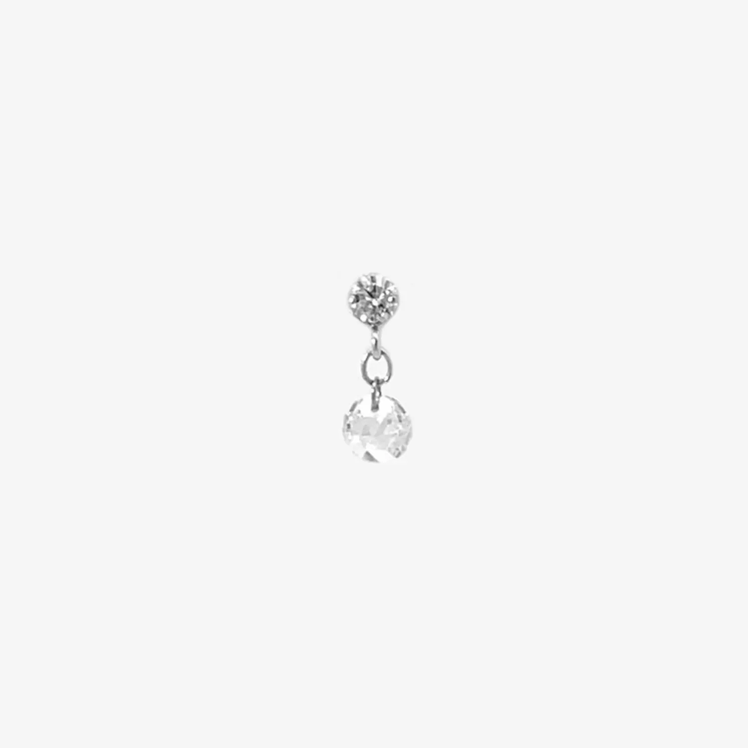 The Alkemistry Suncatcher - 18Ct Gold, Rose Cut Diamond Drop Earring (Single) Hot