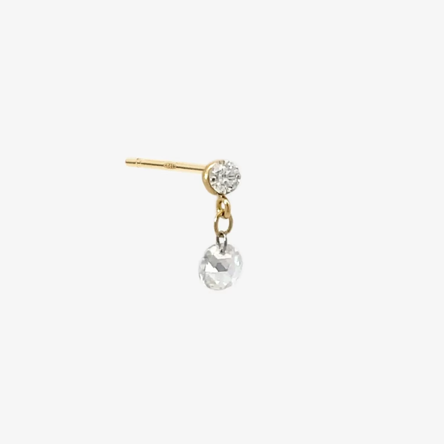 The Alkemistry Suncatcher - 18Ct Gold, Rose Cut Diamond Drop Earring (Single) Outlet