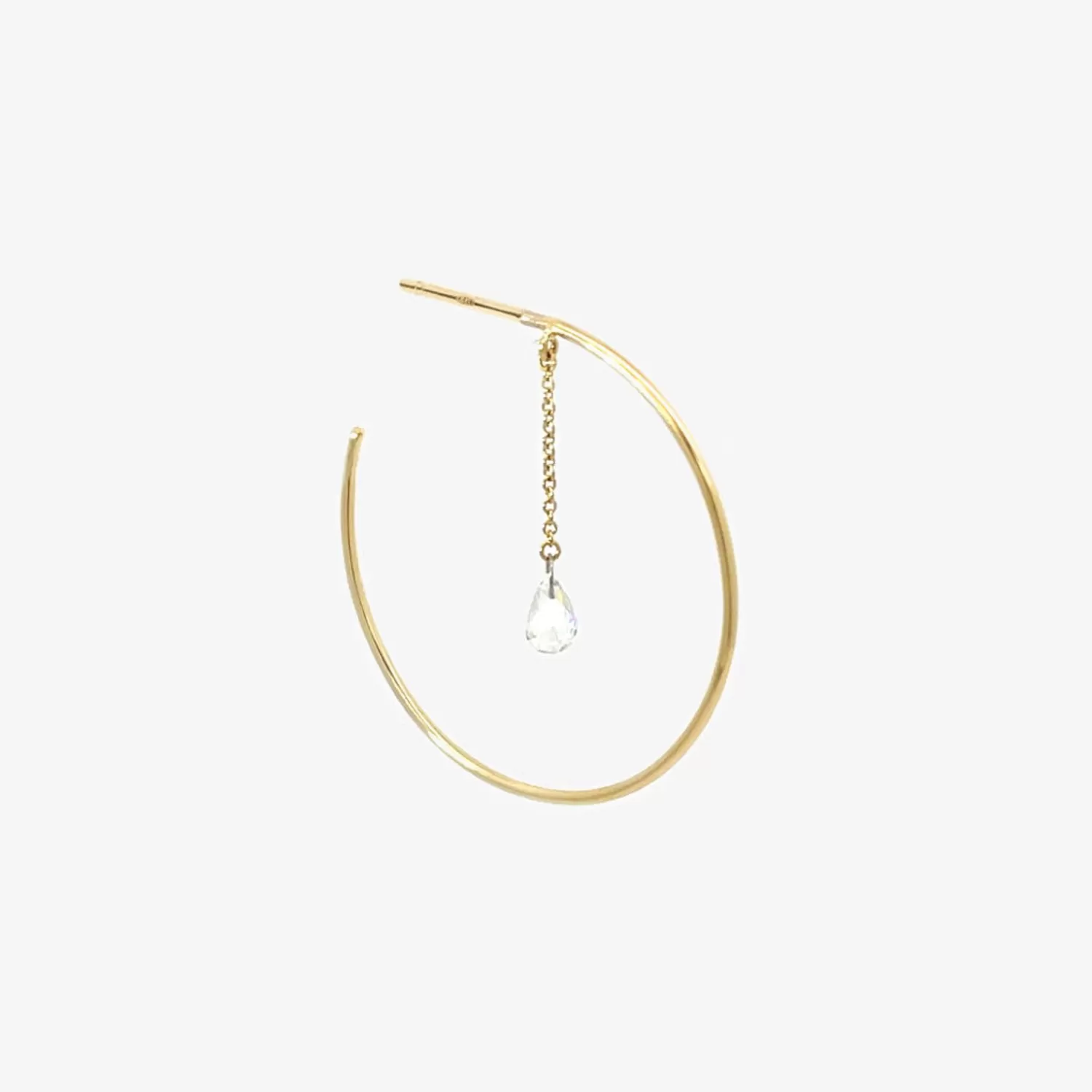 The Alkemistry Suncatcher - 18Ct Gold, Rose Cut Diamond Hoop Earring (Single) Store