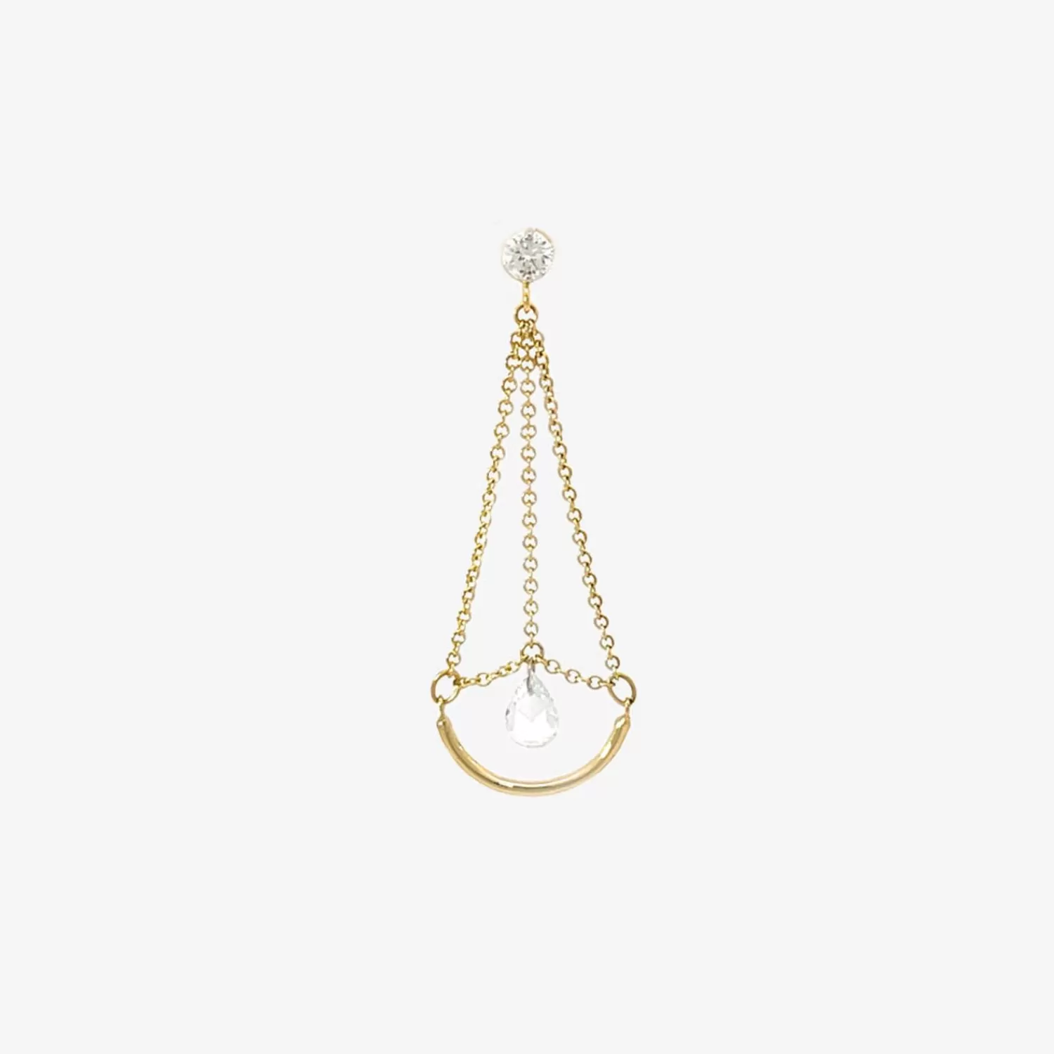 The Alkemistry Suncatcher - 18Ct Gold, Rose Cut Diamond Pendulum Earring (Single) Discount