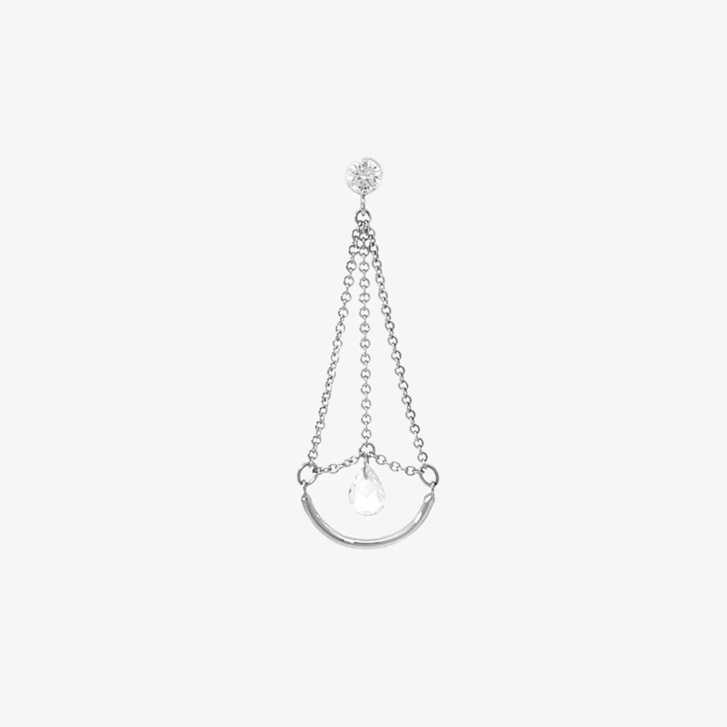 The Alkemistry Suncatcher - 18Ct Gold, Rose Cut Diamond Pendulum Earring (Single) Fashion