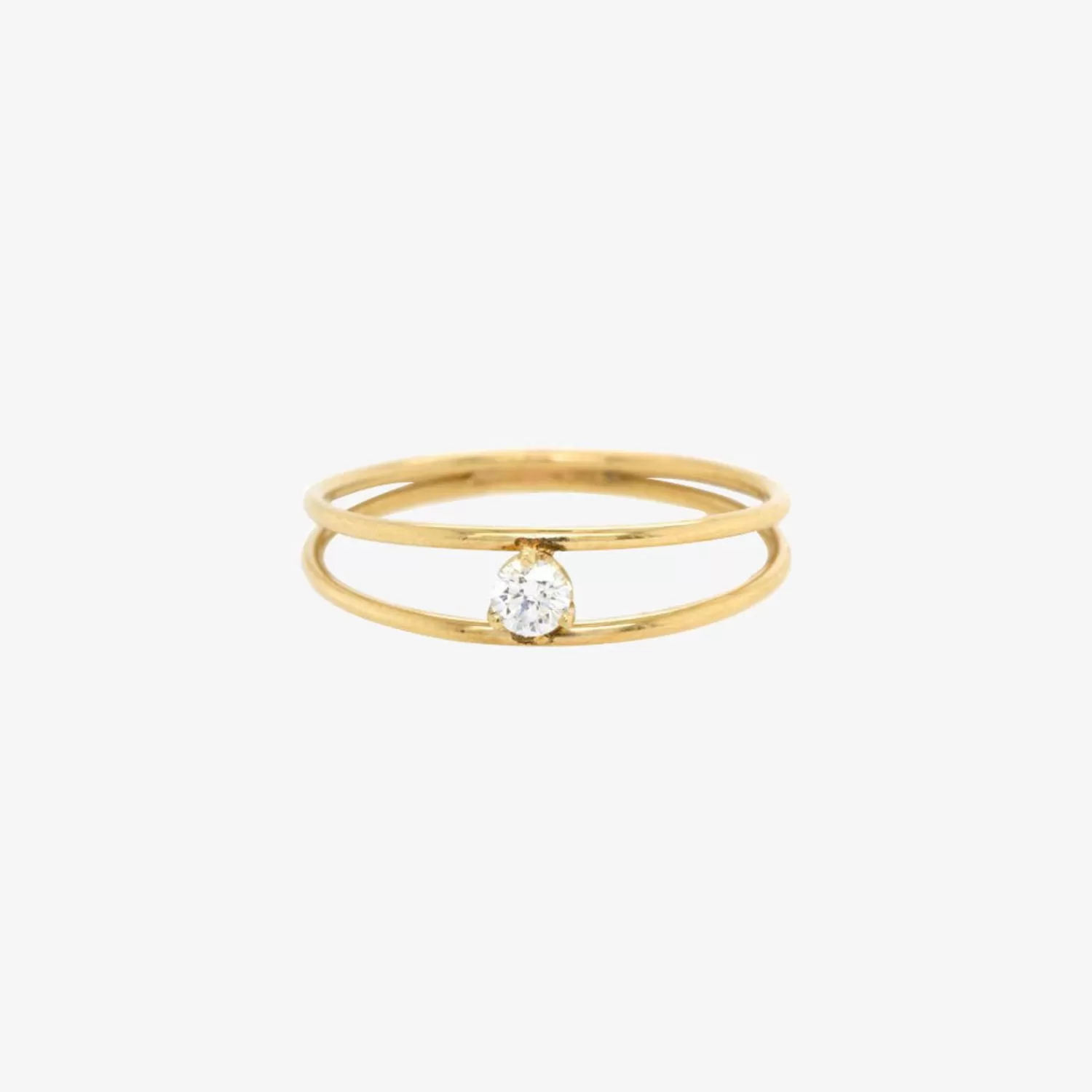 The Alkemistry Zoe Chicco 14Ct Gold And Diamond Double Band Ring Cheap