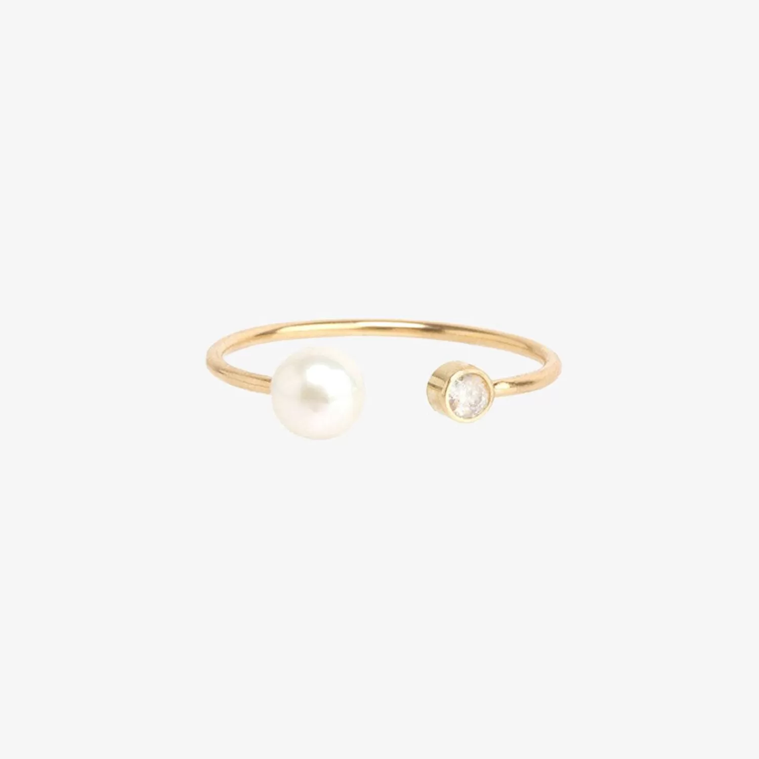 The Alkemistry Zoe Chicco 14Ct Pearl And Diamond Open Ring Store