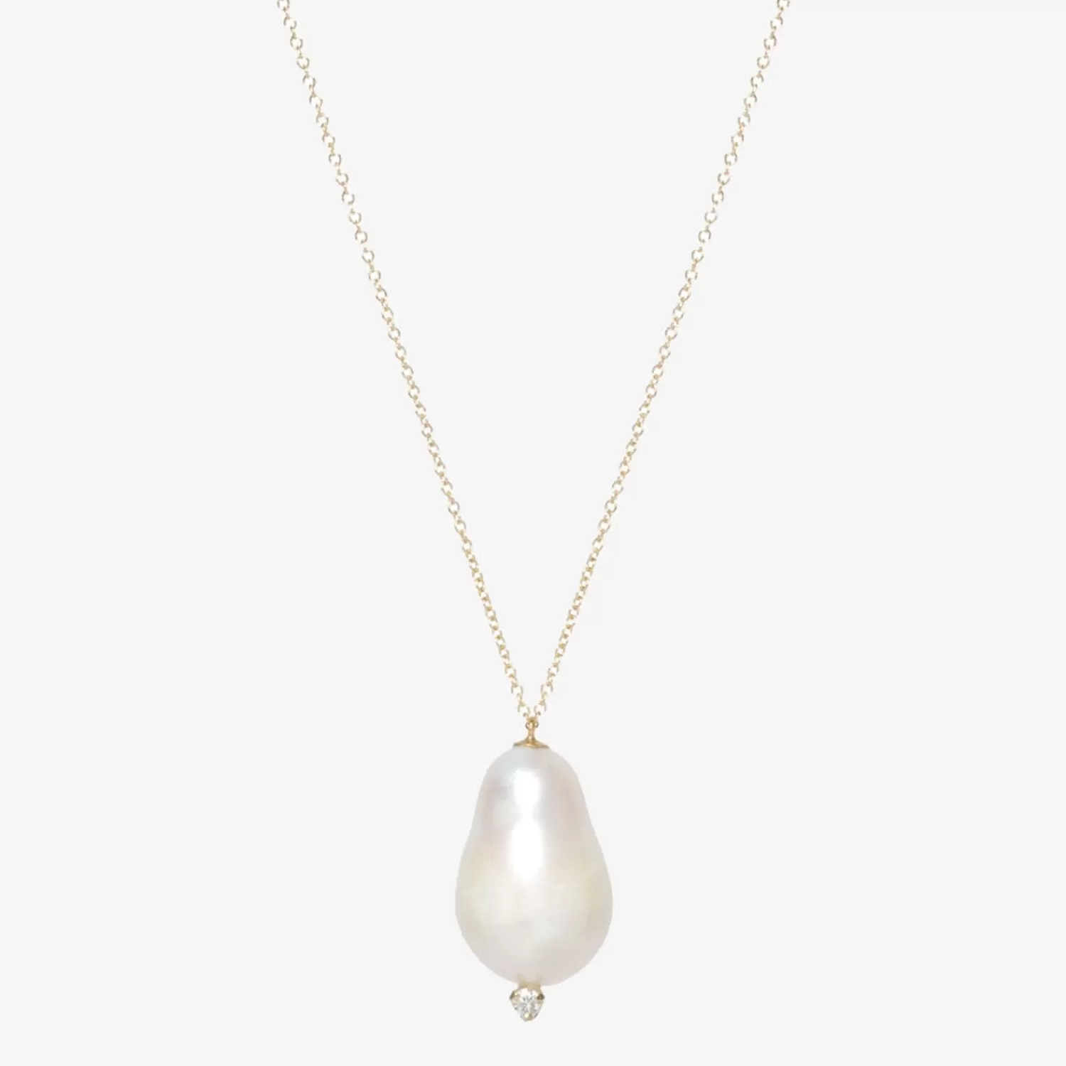 The Alkemistry Zoe Chicco 14Ct Yellow Gold Pearl And Diamond Pendant Clearance